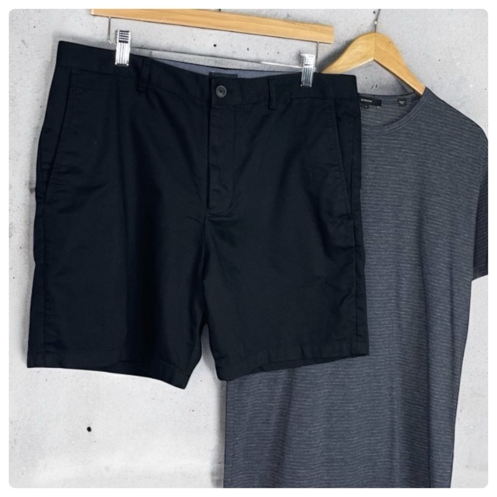 Club Monaco Men’s Baxter Texture 7” Shorts Black 34